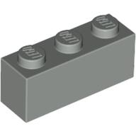 Lego kostka (kostička) 1x3, světle šedá (362202)